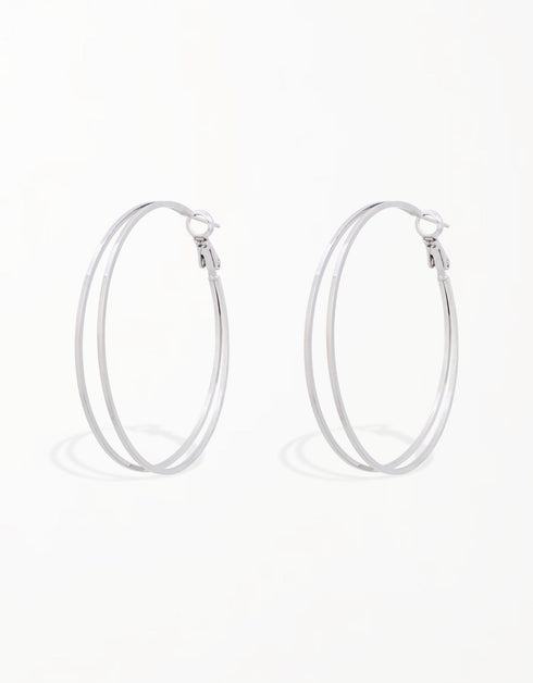 Handcrafted Large Dual Hoop Earrings by Korean Designer